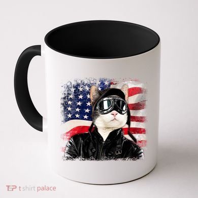 American Cat Air Force Pilot  Coffee Mug
