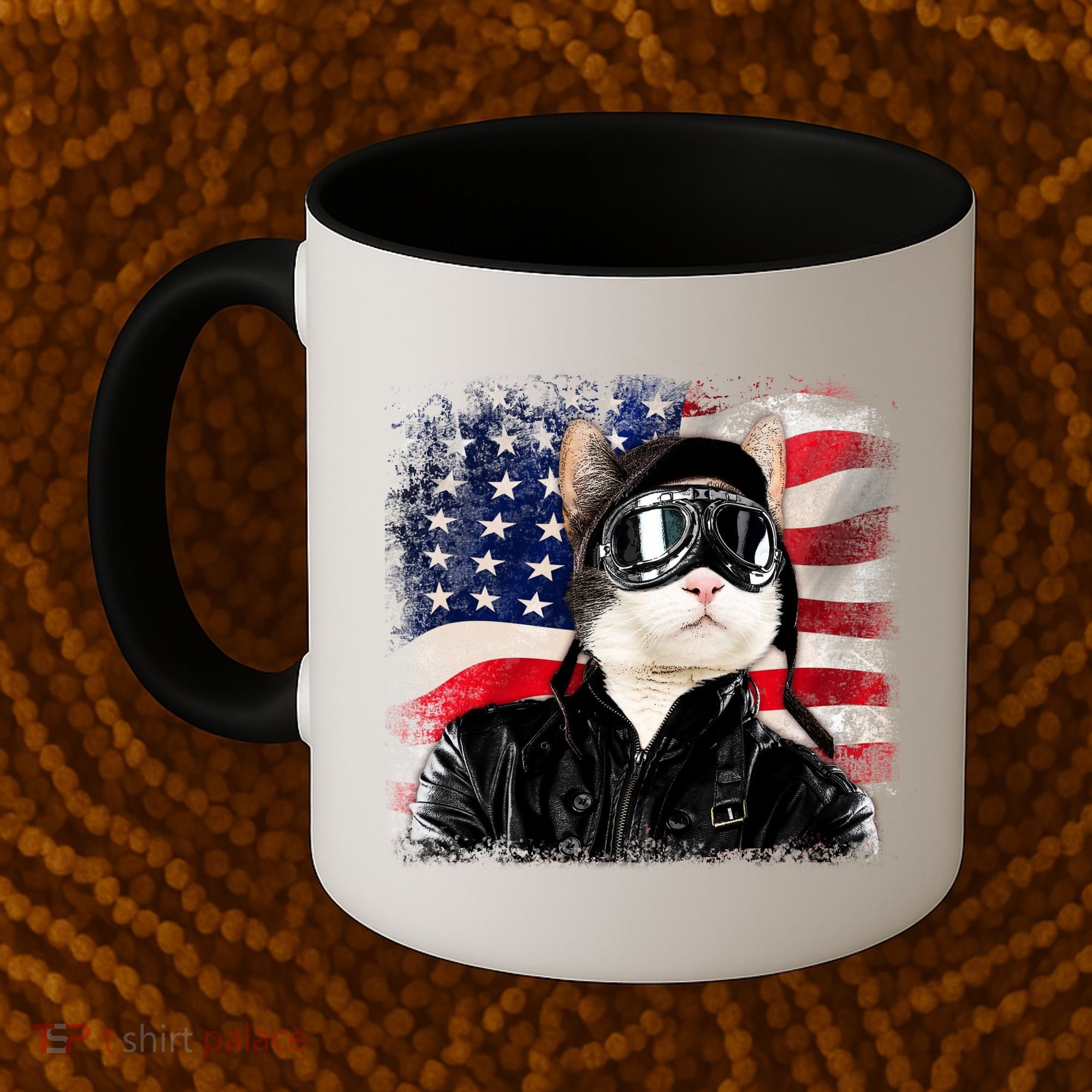 American Cat Air Force Pilot  Coffee Mug