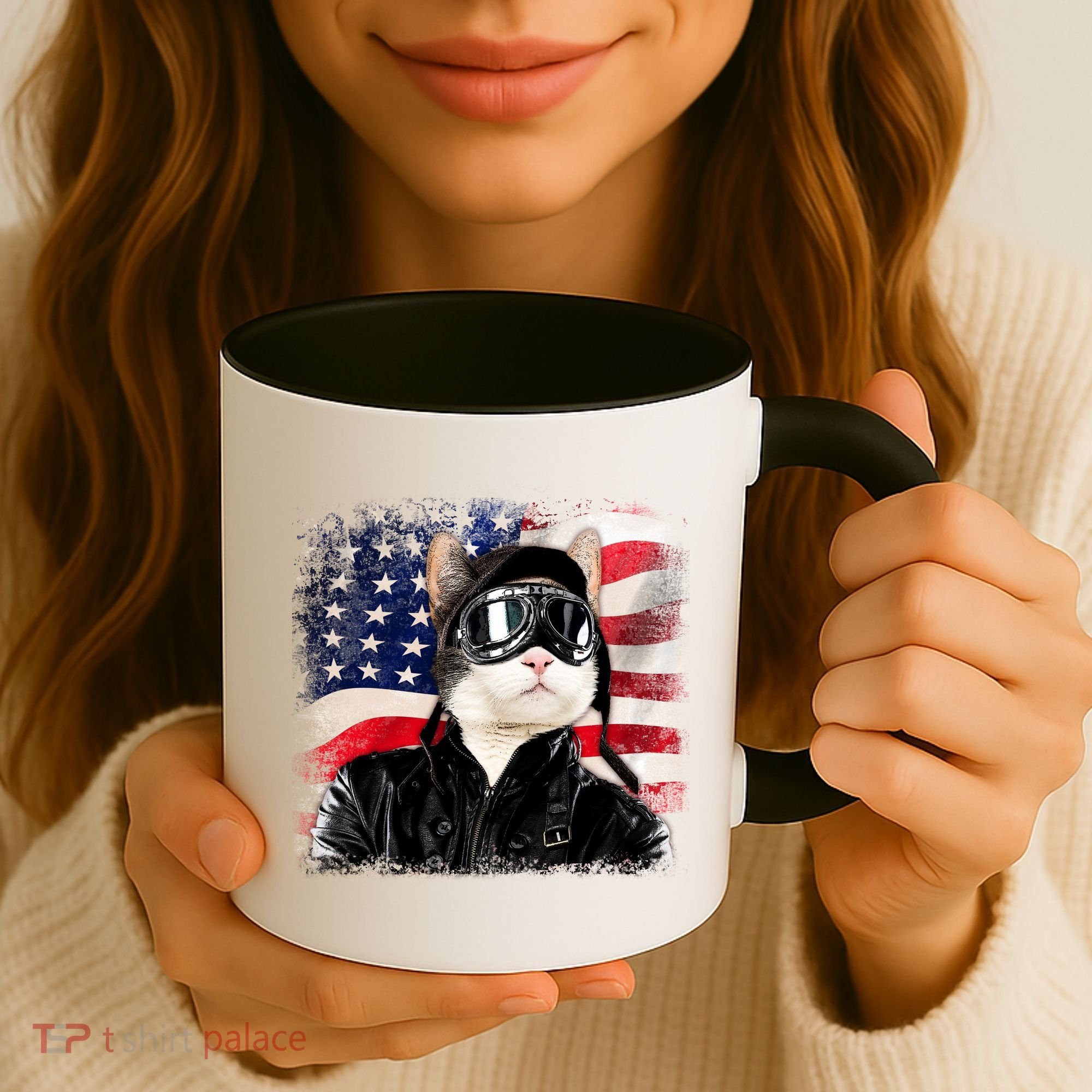 American Cat Air Force Pilot  Coffee Mug