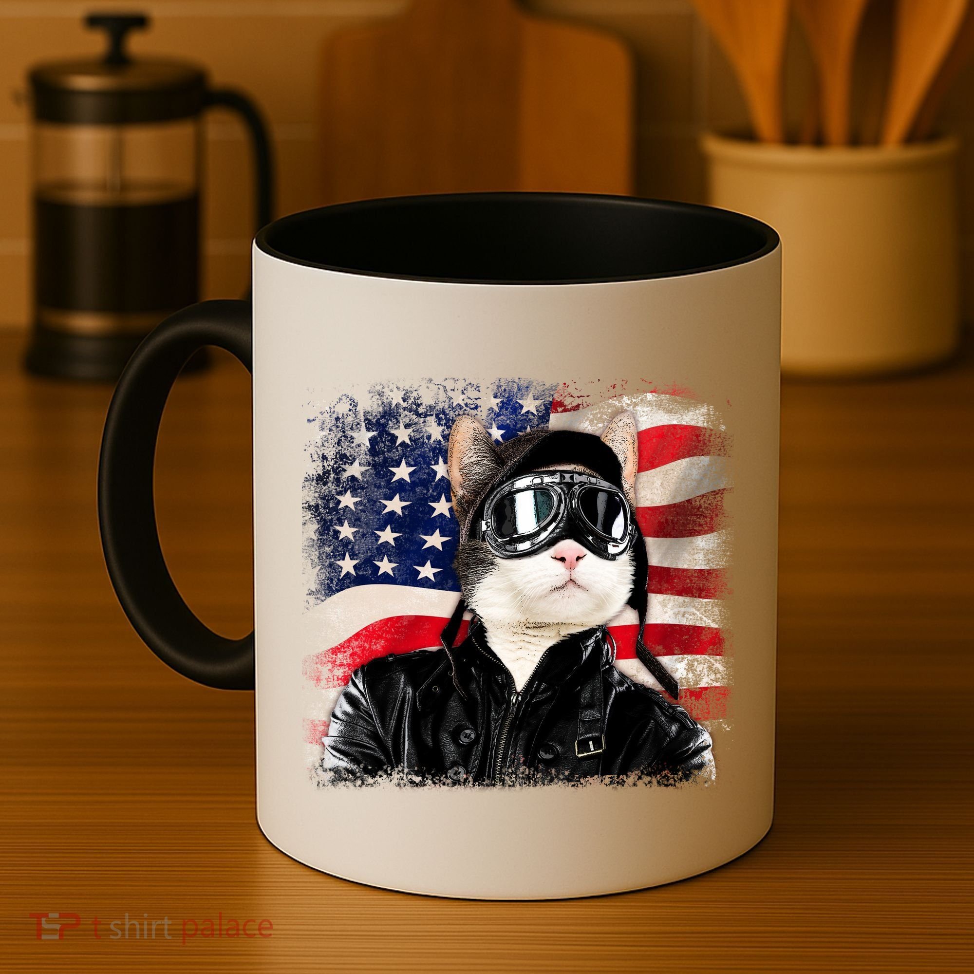 American Cat Air Force Pilot  Coffee Mug