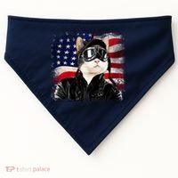 American Cat Air Force Pilot  USA-Made Doggie Bandana thumb 0