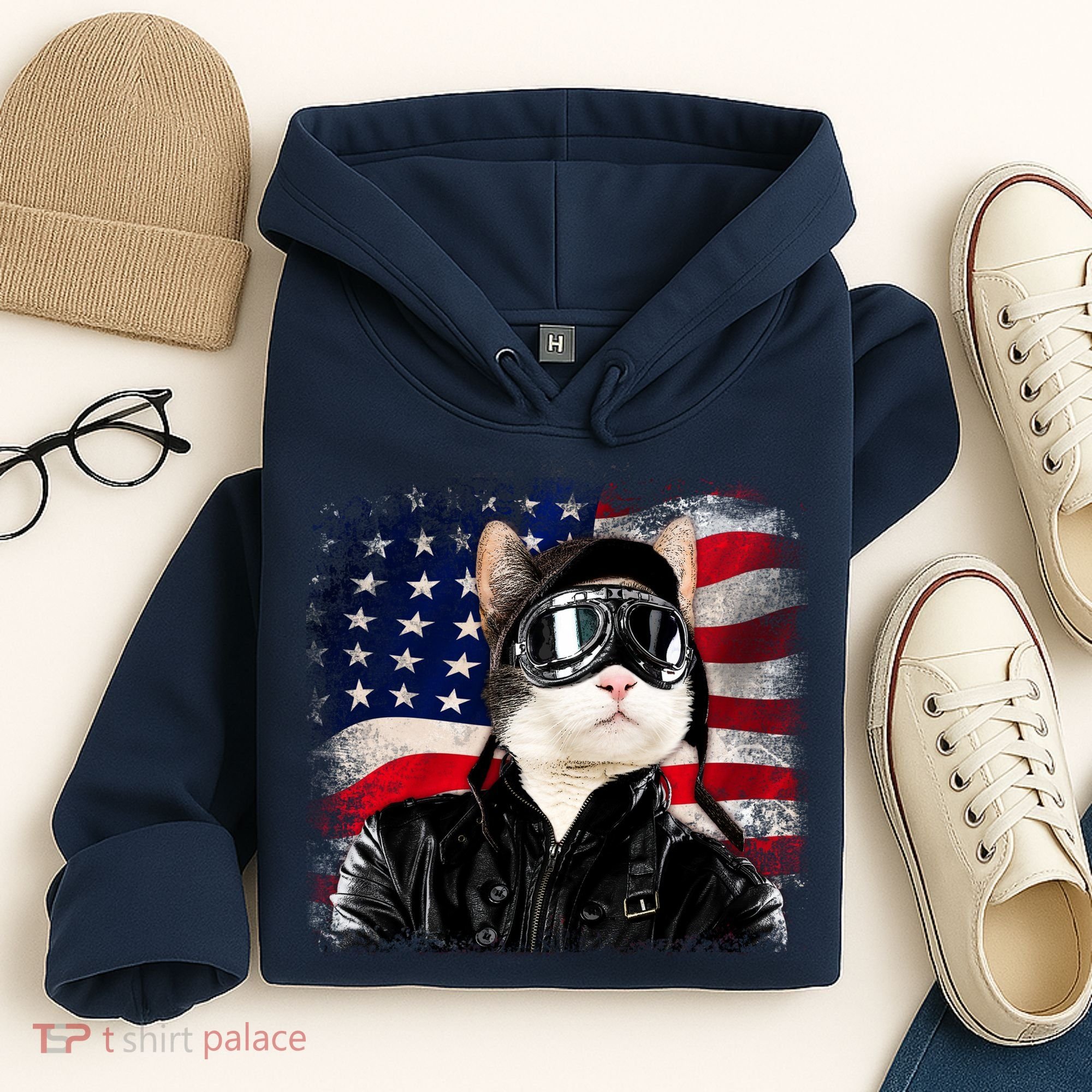 American Cat Air Force Pilot  Hoodie