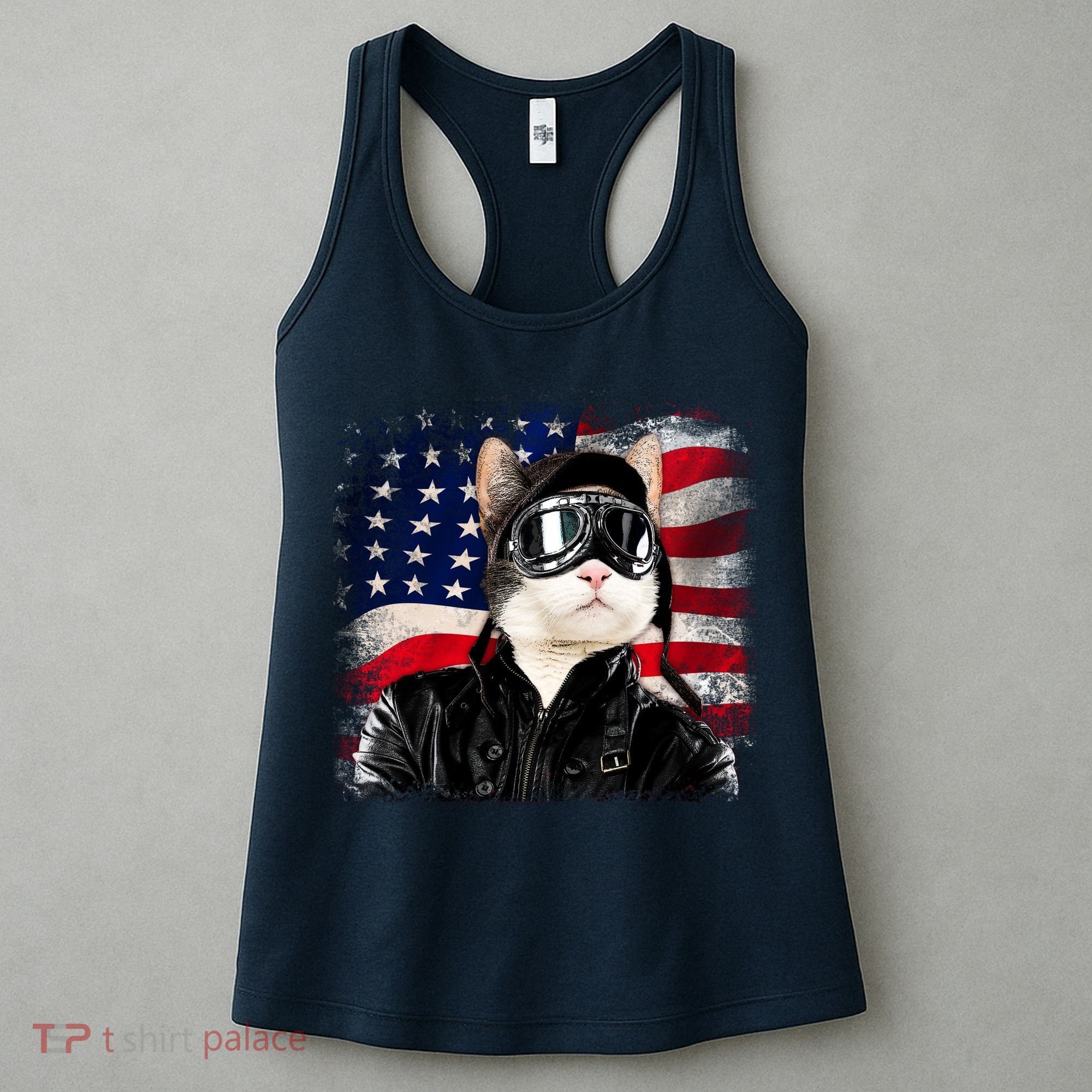 American Cat Air Force Pilot  Women's Tank Top