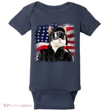 American Cat Air Force Pilot  Baby Bodysuit