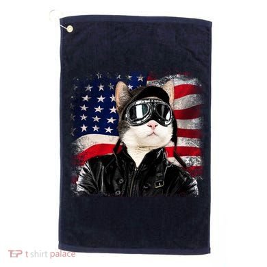 American Cat Air Force Pilot  Golf Towel