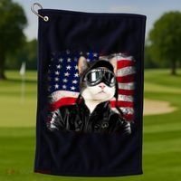 American Cat Air Force Pilot  Golf Towel thumb 1