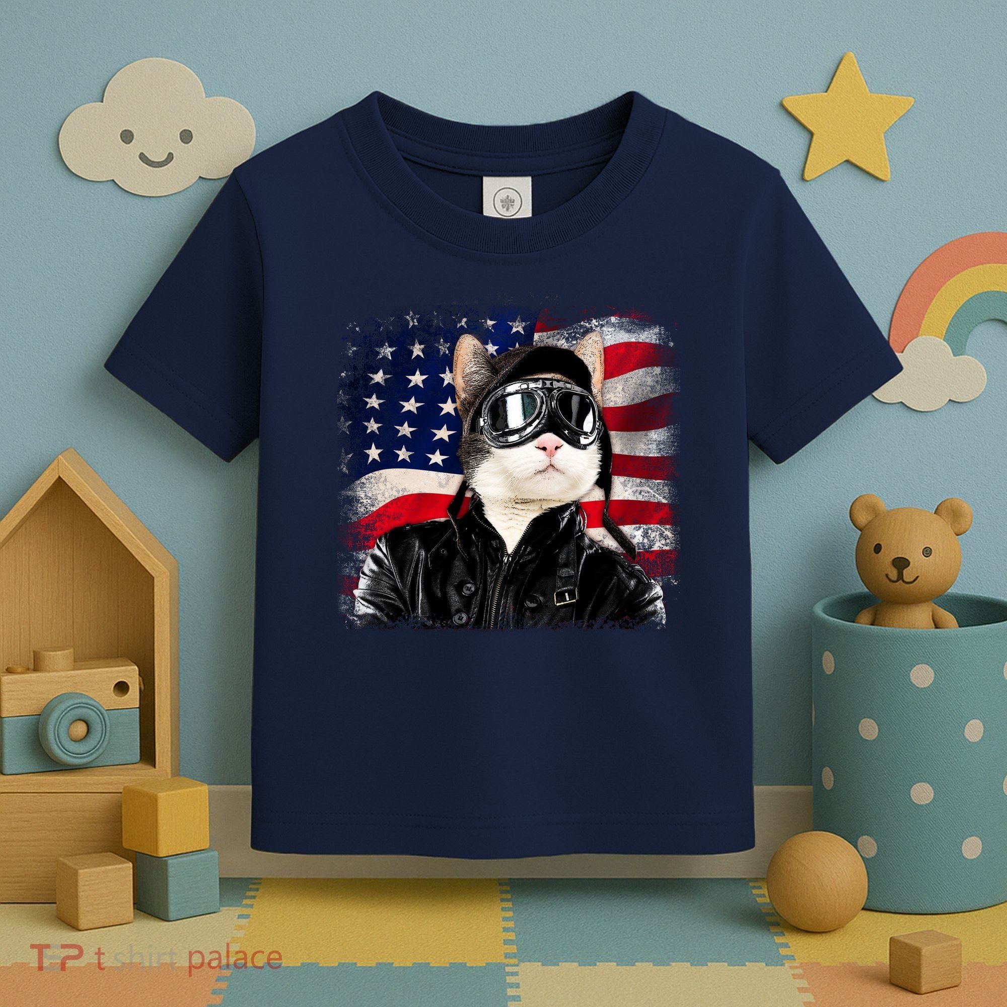 American Cat Air Force Pilot  Toddler T-Shirt