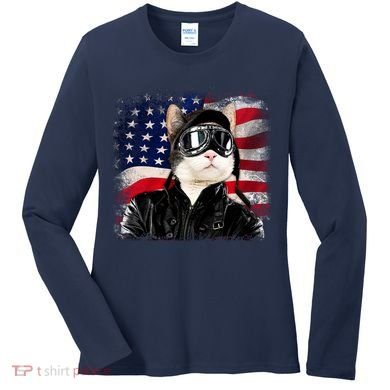 American Cat Air Force Pilot  Women's Long Sleeve Shirt