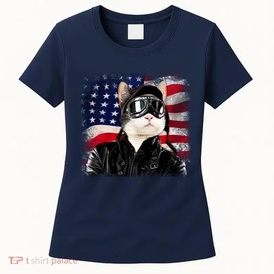 American Cat Air Force Pilot  Women's T-Shirt