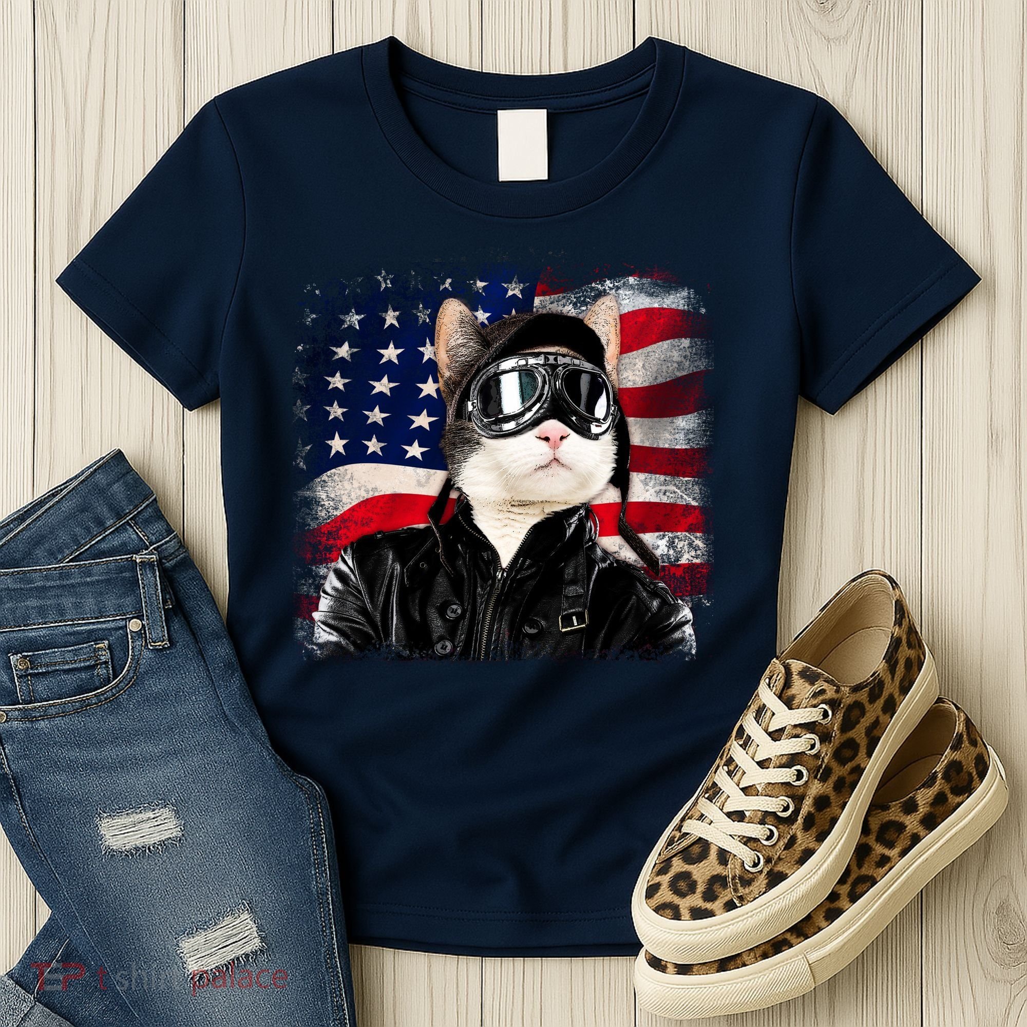 American Cat Air Force Pilot  Women's T-Shirt
