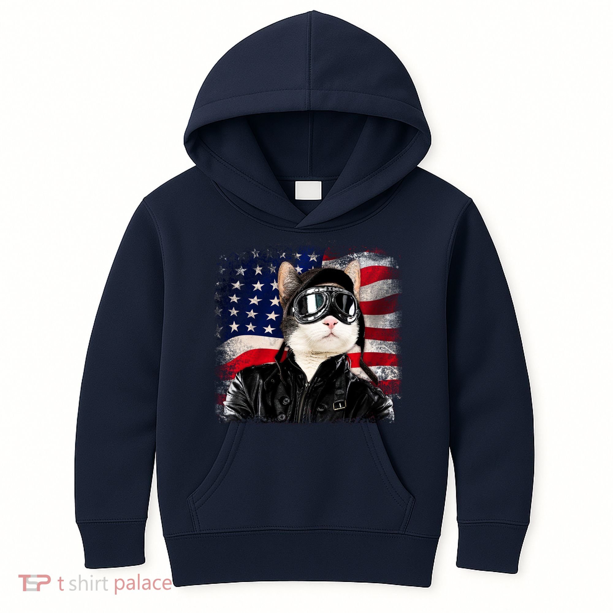 American Cat Air Force Pilot  Kids Hoodie