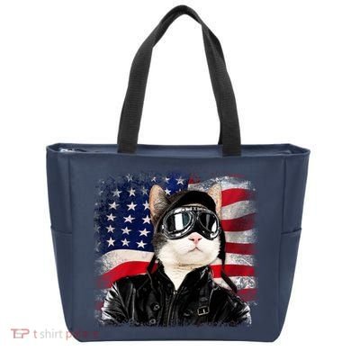 American Cat Air Force Pilot  Tote Bag