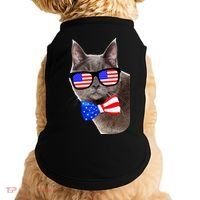American Cat With USA Glasses And Bow Tie Doggie Tank thumb 0
