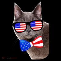 American Cat With USA Glasses And Bow Tie Apron thumb 3