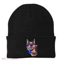 American Cat With USA Glasses And Bow Tie Beanie thumb 0