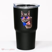 American Cat With USA Glasses And Bow Tie Tumbler thumb 0
