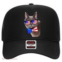 American Cat With USA Glasses And Bow Tie Hat thumb 0