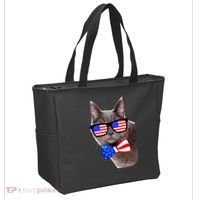 American Cat With USA Glasses And Bow Tie Tote Bag thumb 2