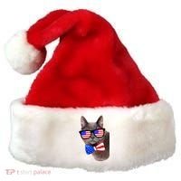 American Cat With USA Glasses And Bow Tie Santa Hat thumb 0