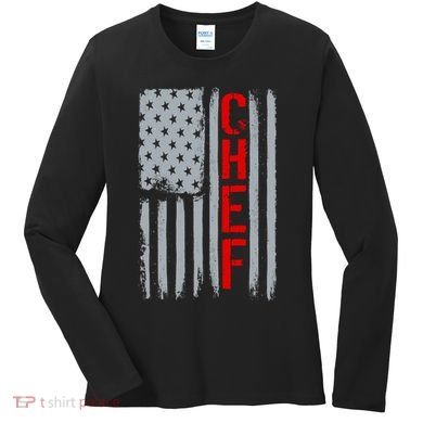 American Chef USA Flag Women's Long Sleeve Shirt