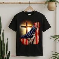 American Christian Cross Patriotic Flag T-Shirt thumb 2