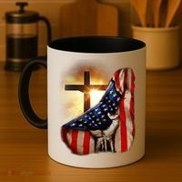 American Christian Cross Patriotic Flag Coffee Mug thumb 4