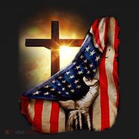 American Christian Cross Patriotic Flag Polo thumb 3