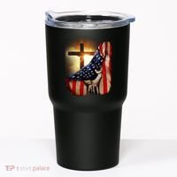 American Christian Cross Patriotic Flag Tumbler thumb 0