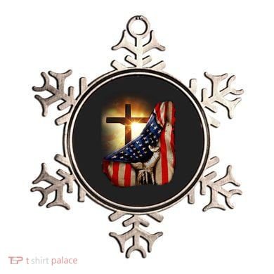 American Christian Cross Patriotic Flag Ornament