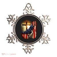 American Christian Cross Patriotic Flag Ornament thumb 0