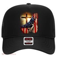 American Christian Cross Patriotic Flag Hat thumb 0