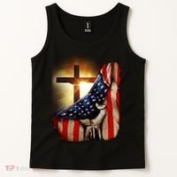 American Christian Cross Patriotic Flag Tank Top thumb 2