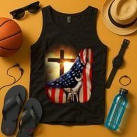 American Christian Cross Patriotic Flag Tank Top thumb 4