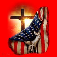 American Christian Cross Patriotic Flag Santa Hat thumb 1