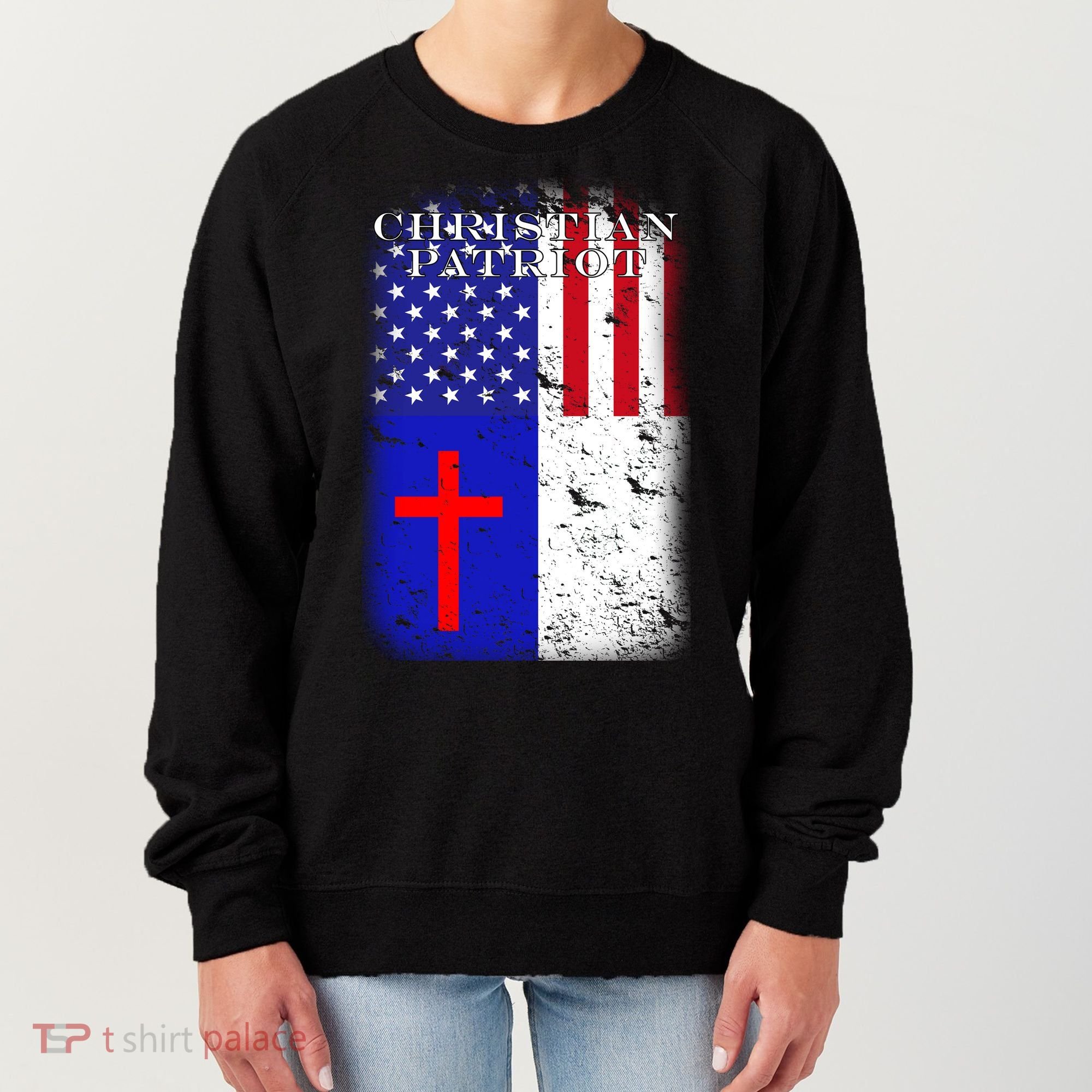 American Christian Patriot Red Cross Women's Sweatshirt