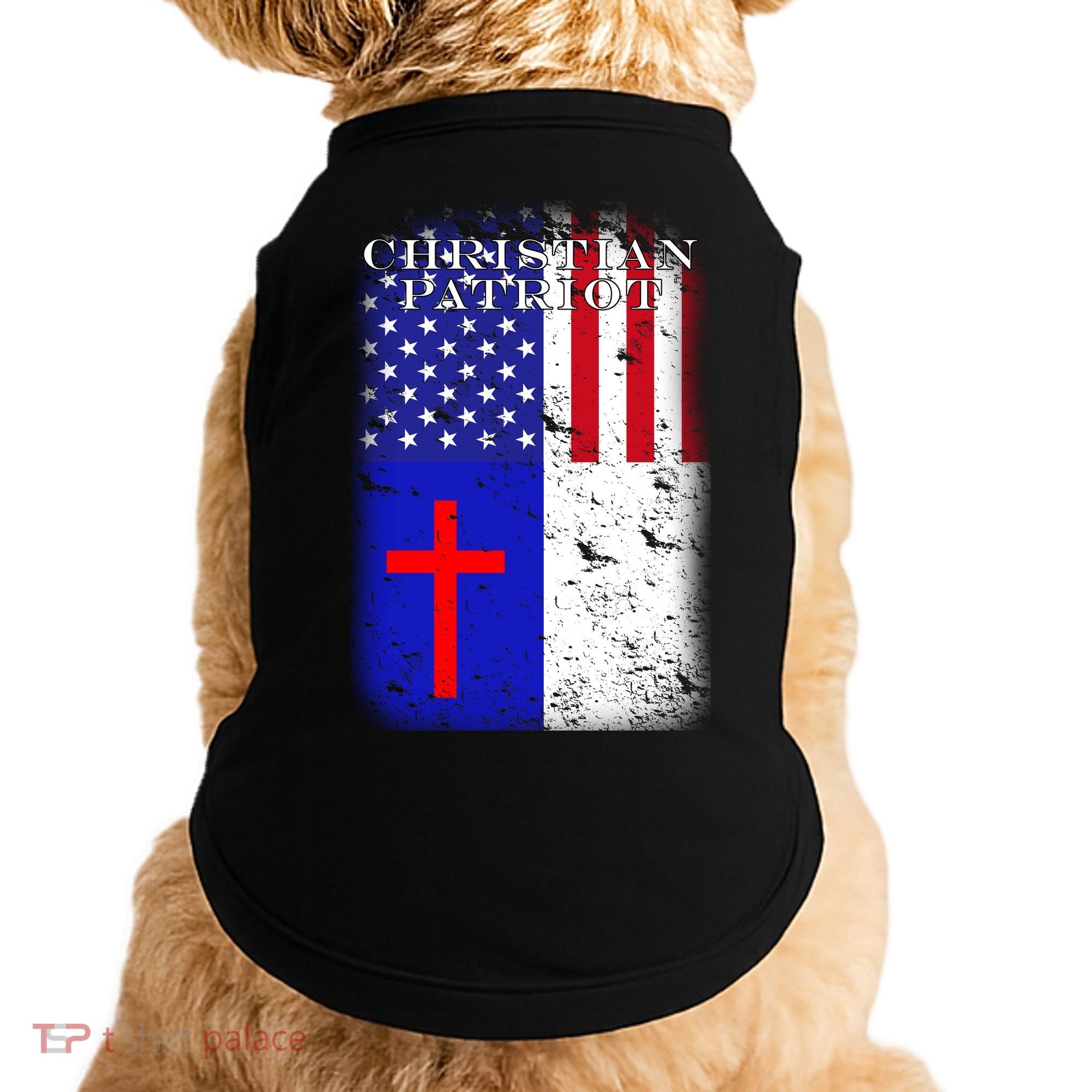 American Christian Patriot Red Cross Doggie Tank