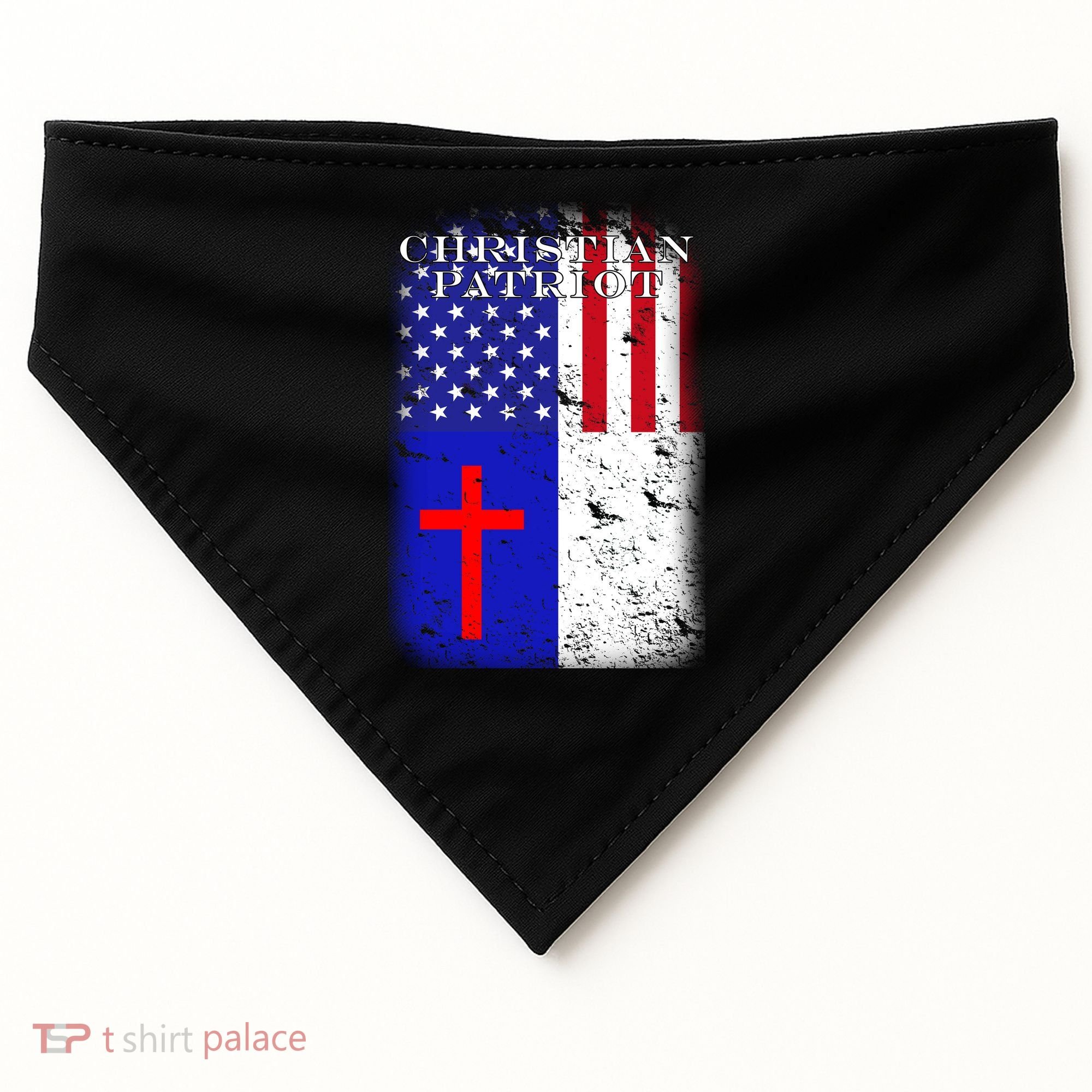 American Christian Patriot Red Cross USA-Made Doggie Bandana