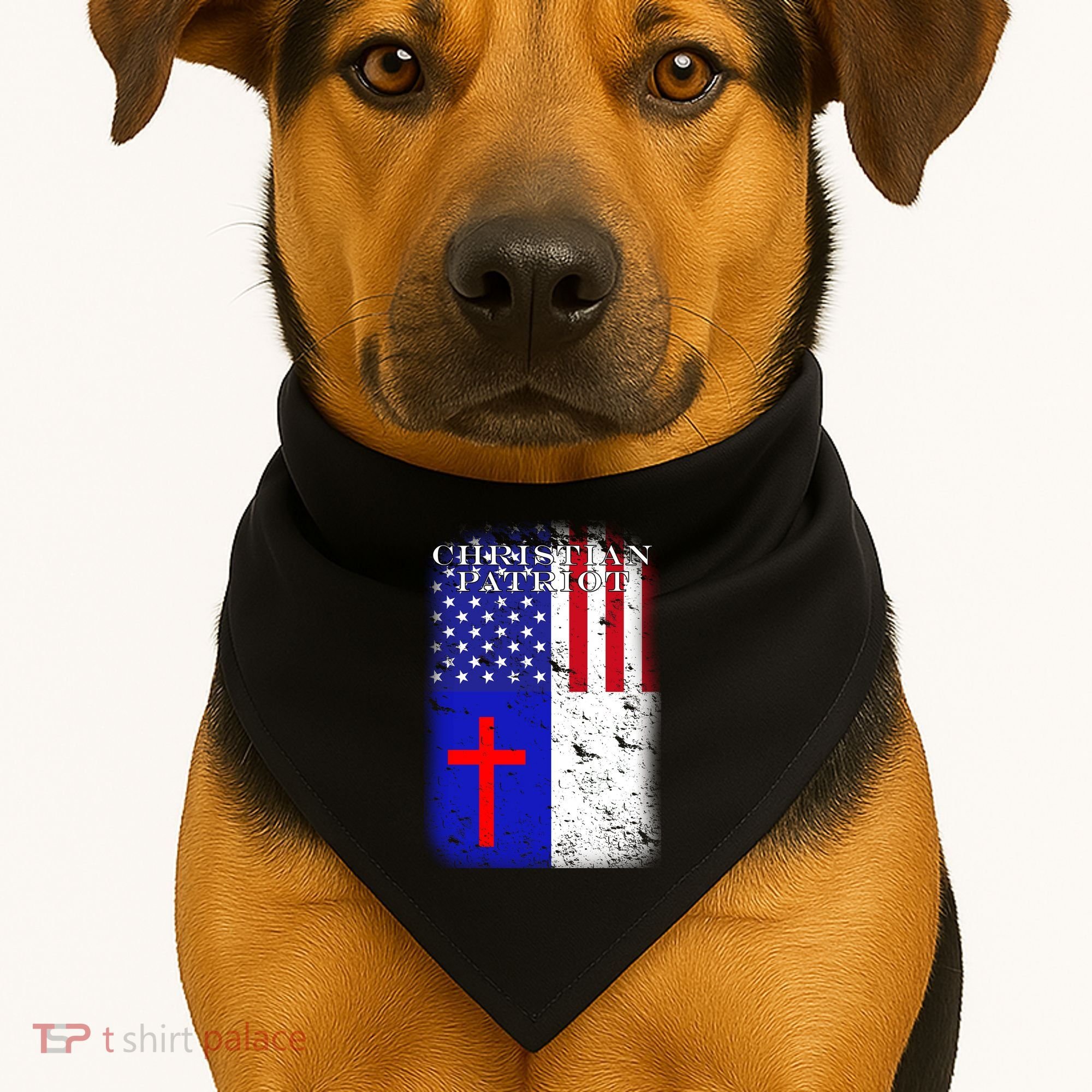 American Christian Patriot Red Cross USA-Made Doggie Bandana