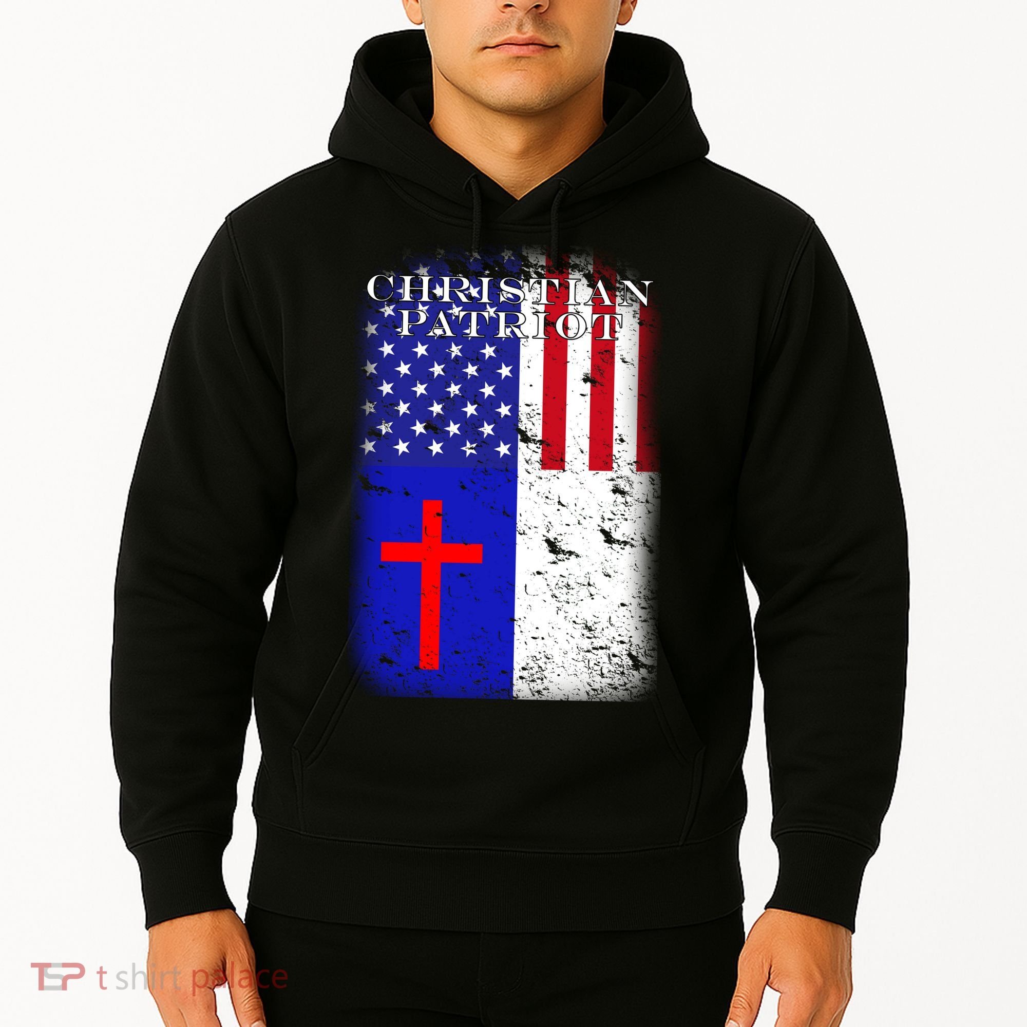 American Christian Patriot Red Cross Hoodie