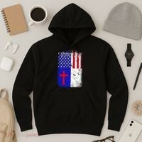 American Christian Patriot Red Cross Hoodie thumb 3