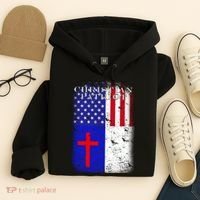 American Christian Patriot Red Cross Hoodie thumb 4