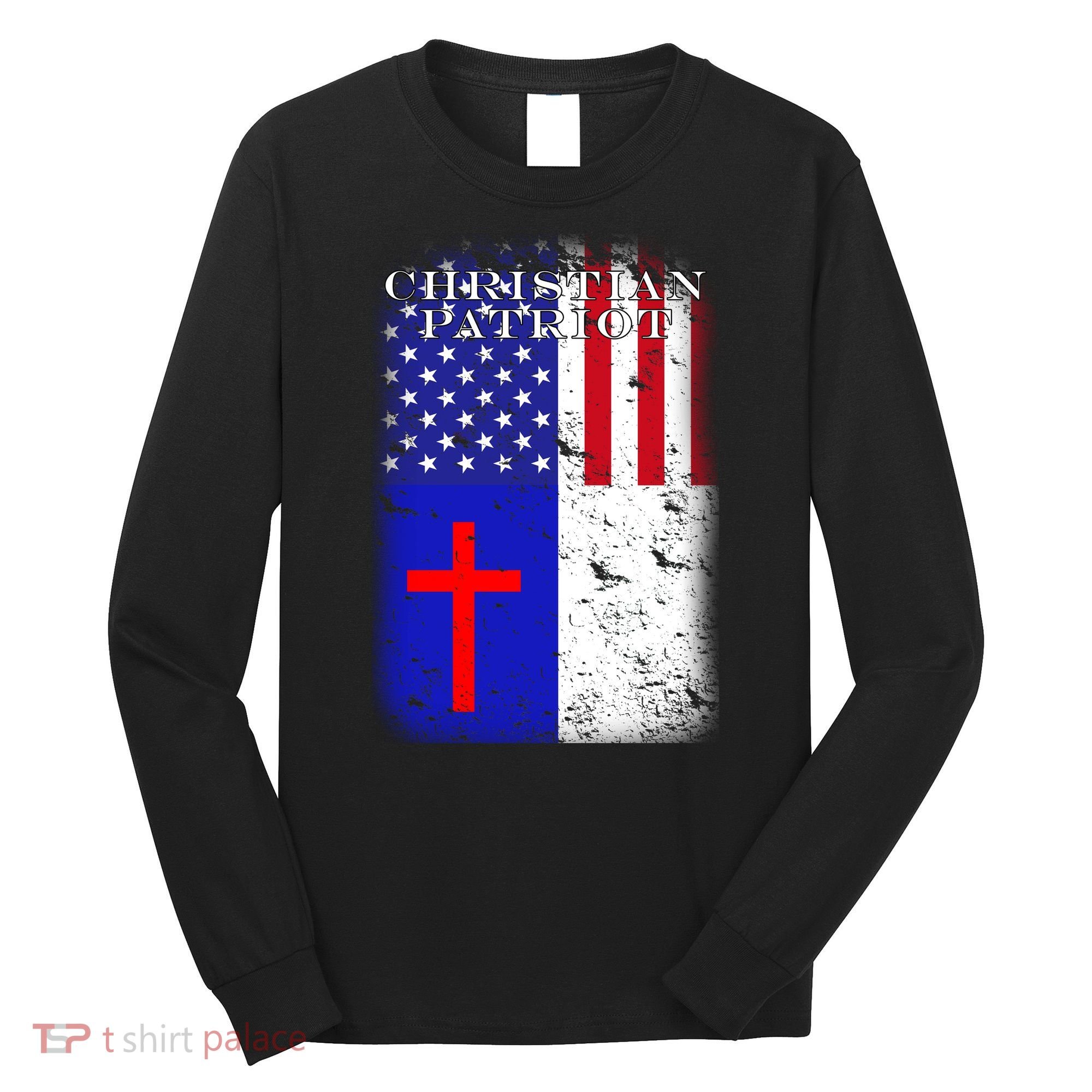 American Christian Patriot Red Cross Long Sleeve Shirt
