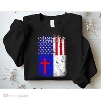 American Christian Patriot Red Cross Sweatshirt thumb 2