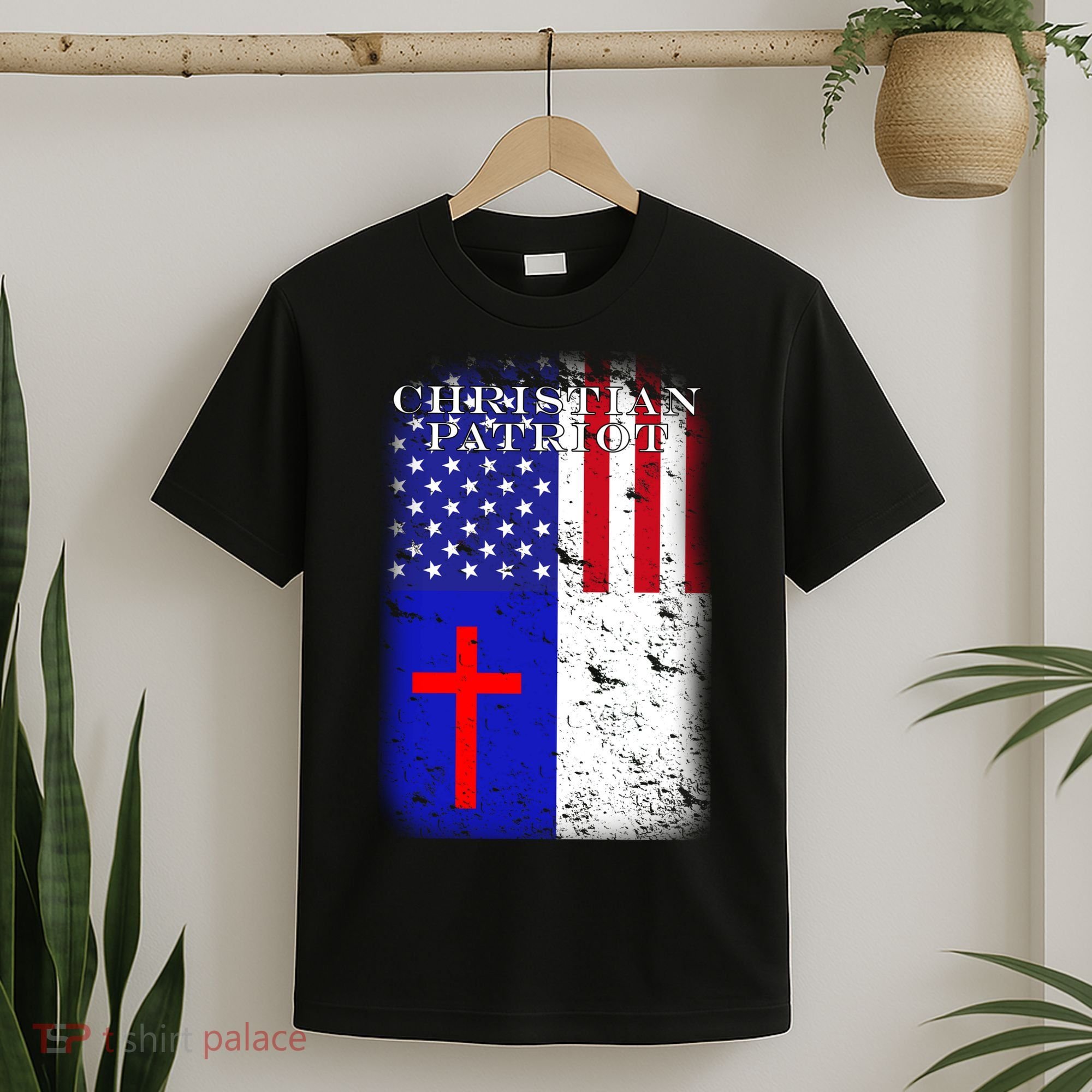 American Christian Patriot Red Cross T-Shirt