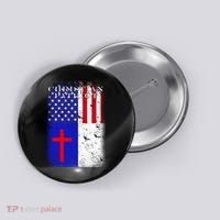 American Christian Patriot Red Cross Button thumb 0