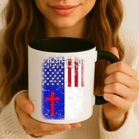 American Christian Patriot Red Cross Coffee Mug thumb 3