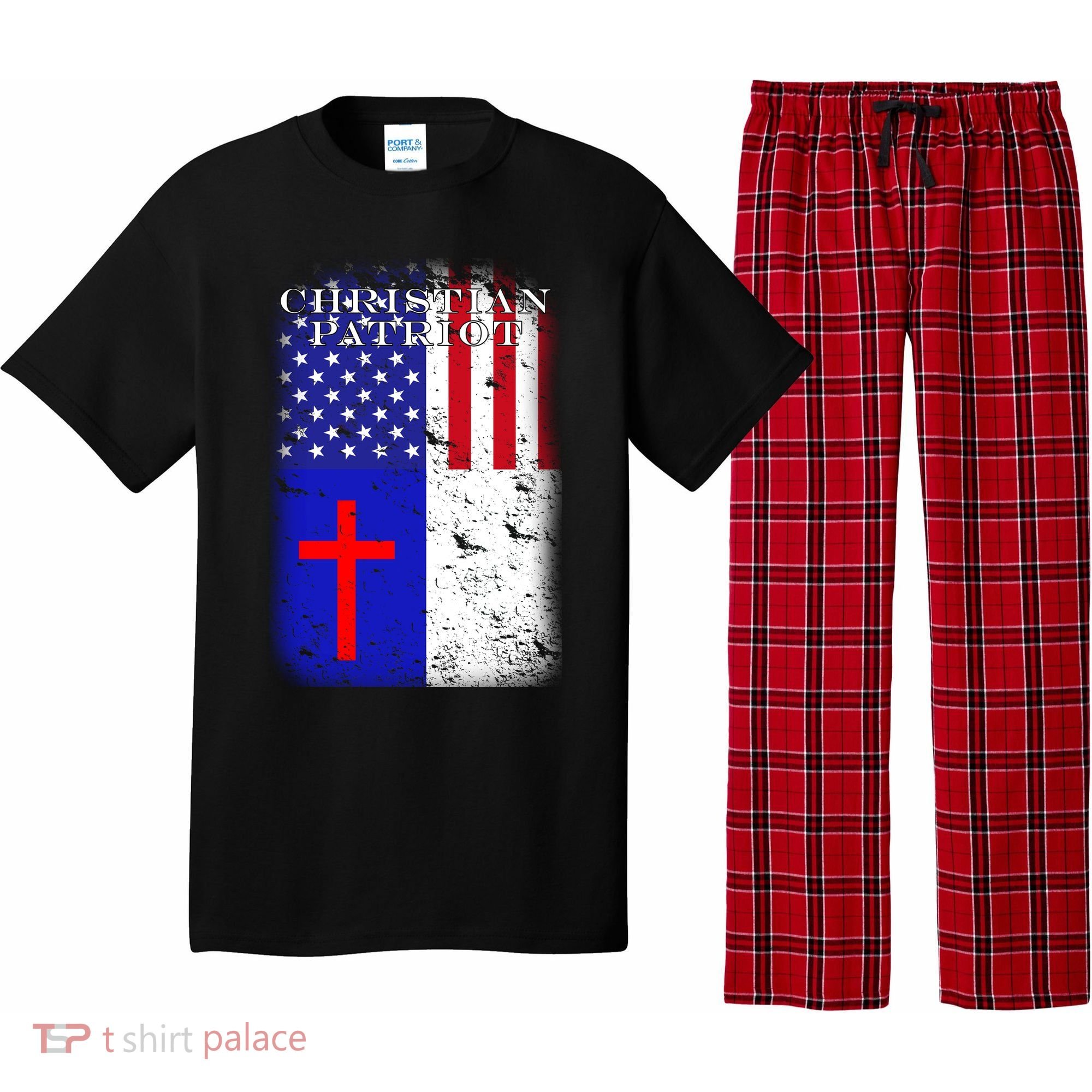 American Christian Patriot Red Cross Pajama Set