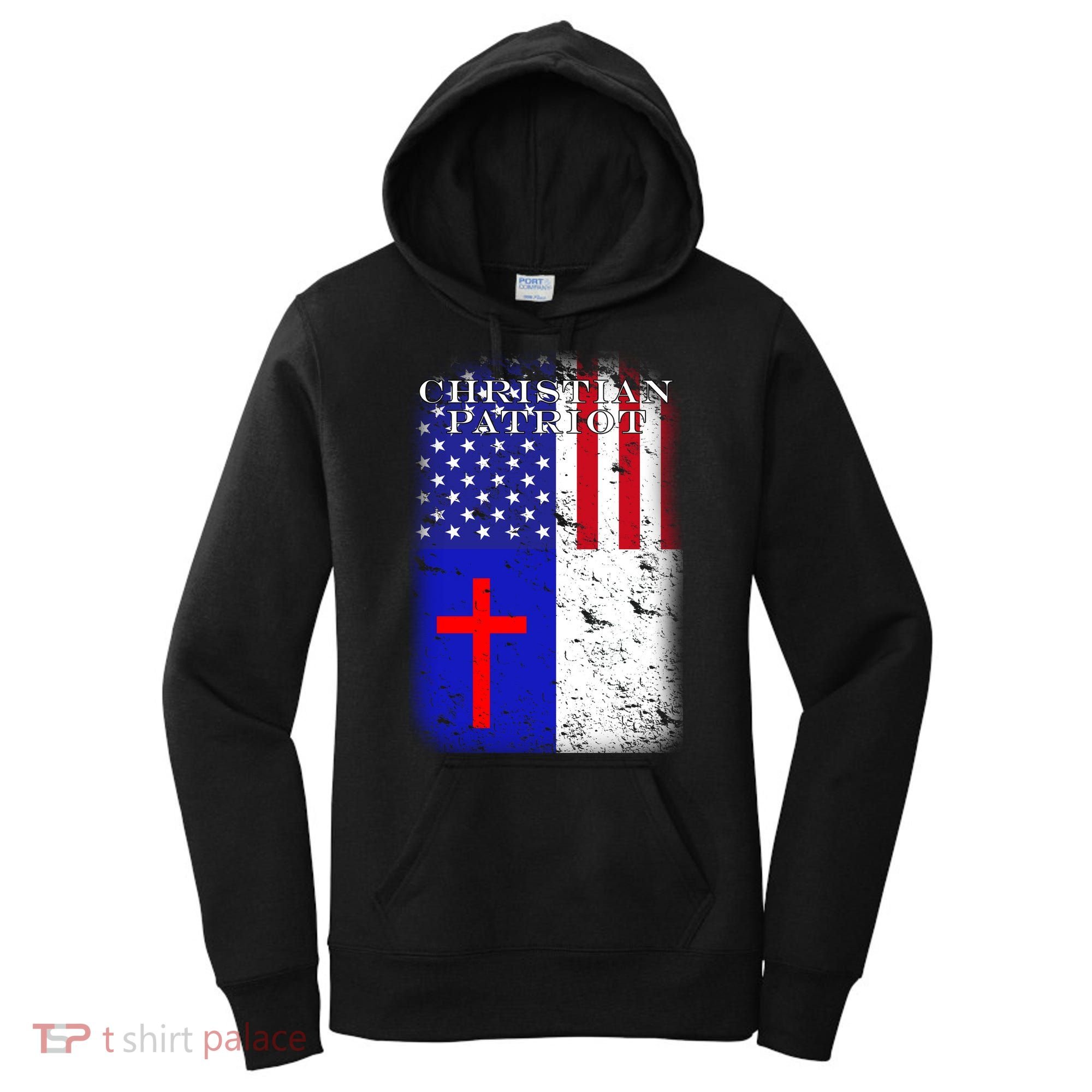 American Christian Patriot Red Cross Women's Hoodie