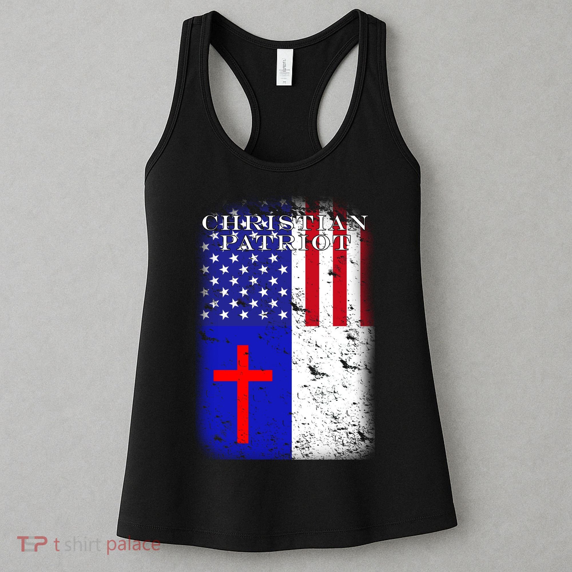 American Christian Patriot Red Cross Women's Tank Top