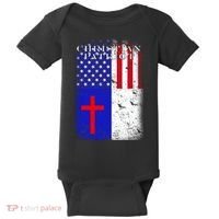 American Christian Patriot Red Cross Baby Bodysuit thumb 0